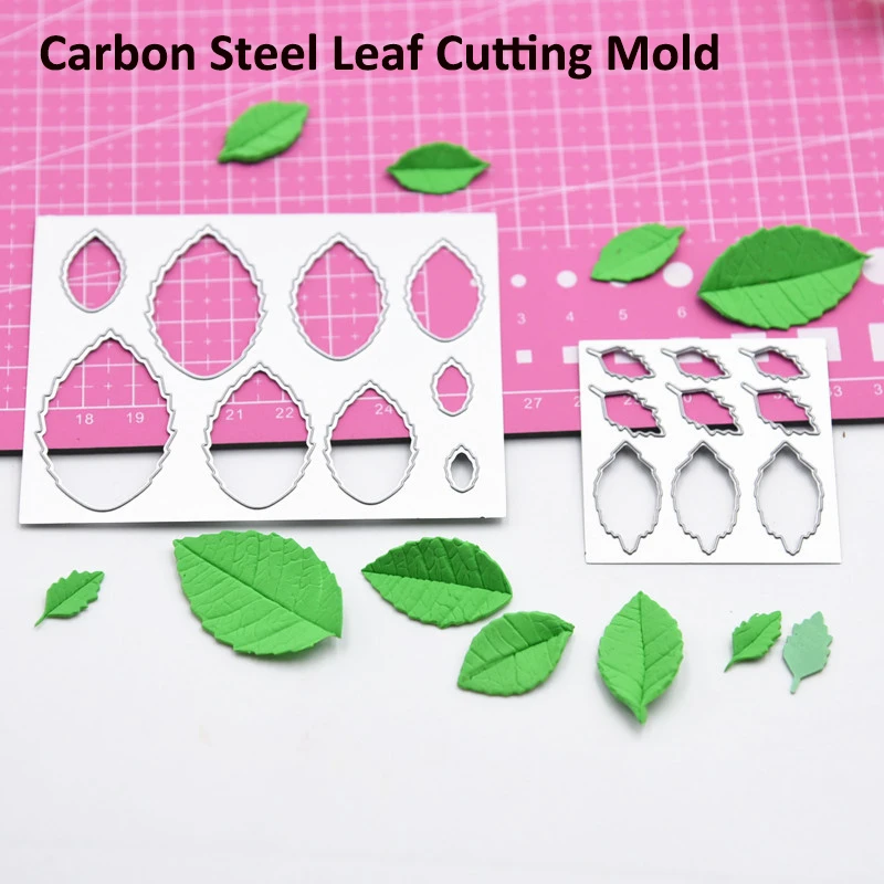 2pcs set Pottery Resin Clay Different Size Leaf Carbon Steel Cutting Mould Fondant Cake Leaf Cutting Mold Tools