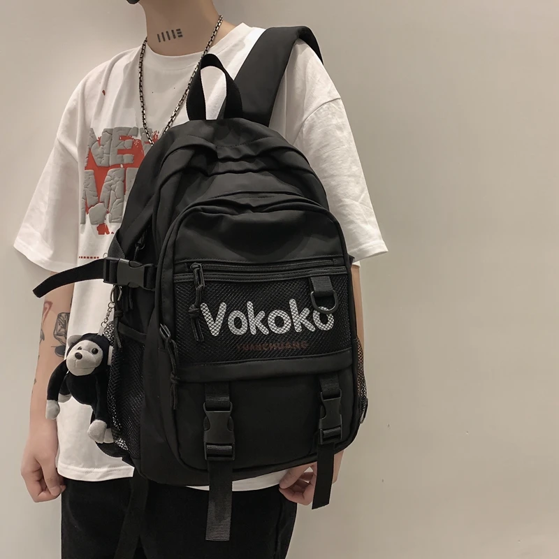 High Quality Women Student Schoolbag Travel Big Capacity Nylon Mochila Laptop Backpack Girl Black for Teenager Bagpack