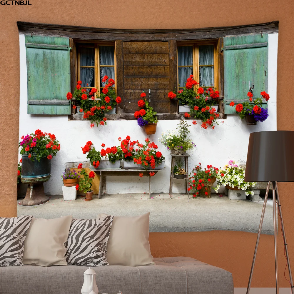 thumbnail image 1 of Tapiz hippie de paisaje, estilo callejero, tapices de paisajes naturales, fondo para sala de estar, dormitorio, manteles de tela para colgar en la pared, 1 of 5