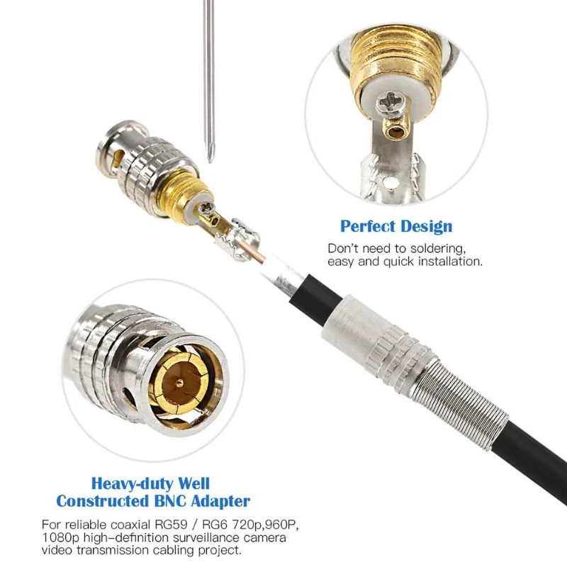 BNC Solderless Connector For CCTV Camera - Sokogala E-commerce