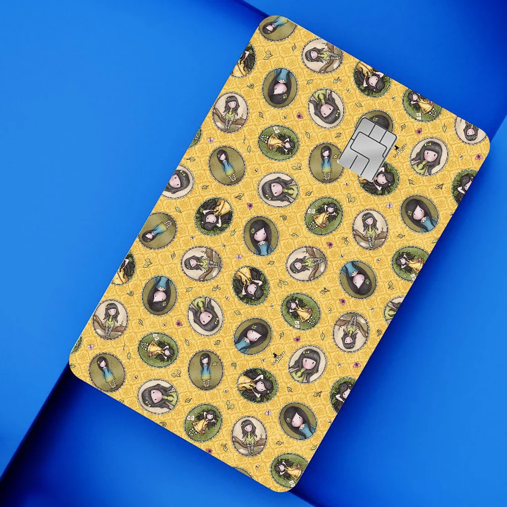 Cartoons S-Santoro Gorjuss Anime Spend Or Save Funny Shell On Off Ultra Thin No Fade Sticker Skin Cover Film Debit Credit Card