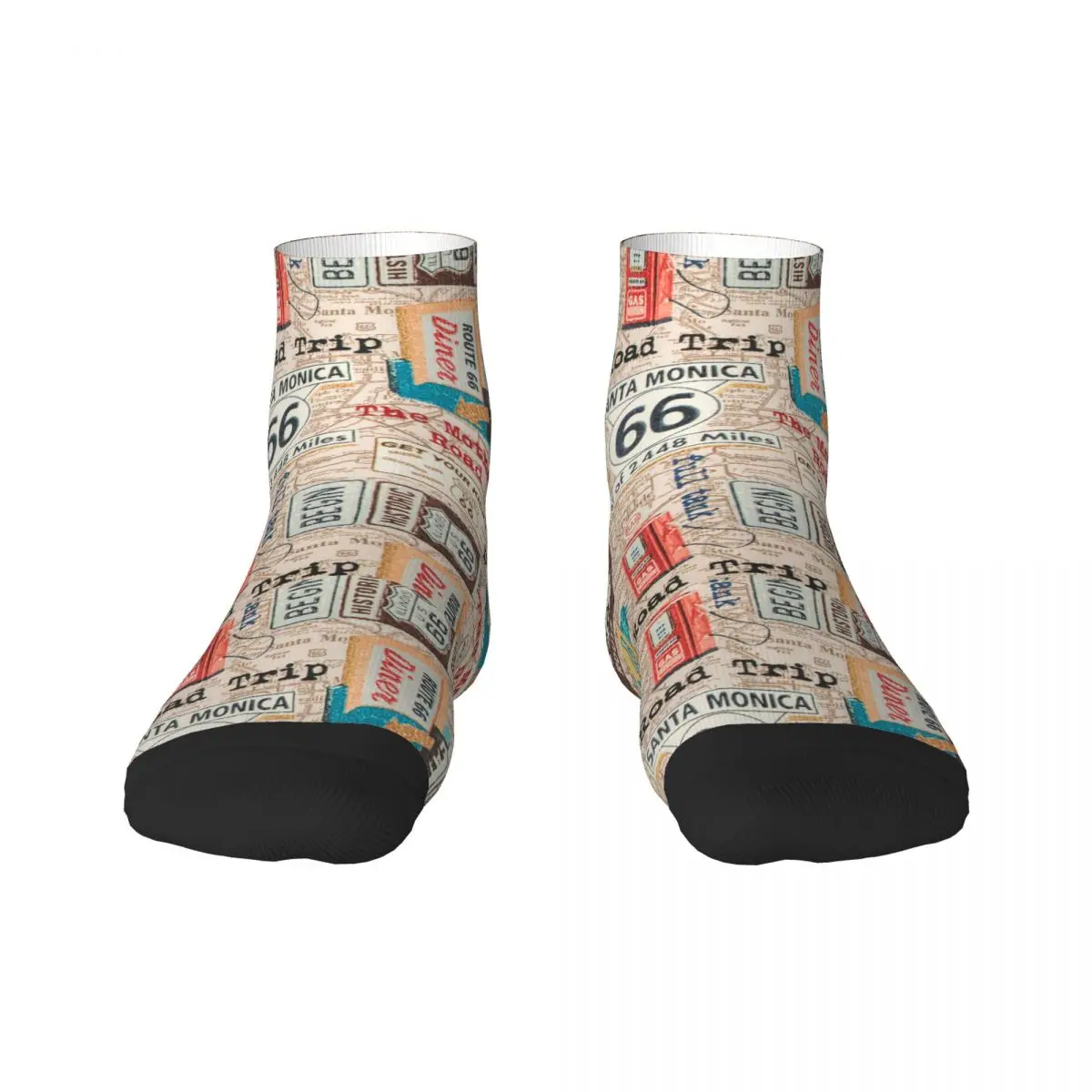 

Vintage Route 66 Mens Crew Socks Unisex Cute 3D Printed USA Highways Map Dress Socks