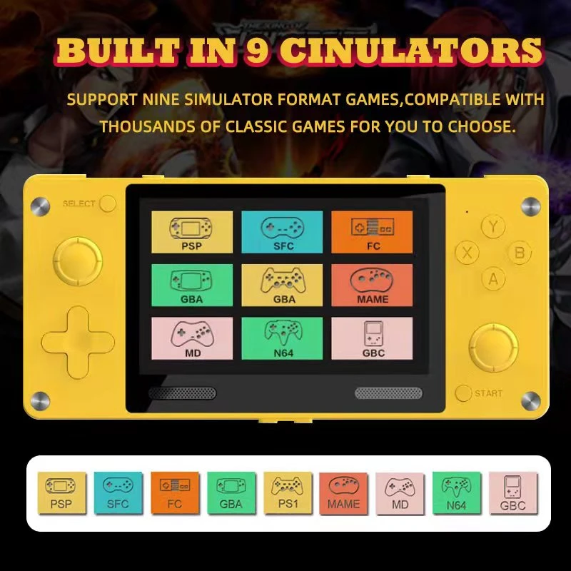 A380 4.0Inch HD IPS Screen Retor Handheld Game Player HDMI Bluetooth PS1 Open Resource  Video Game Consoles Gifts for Adult,Kids
