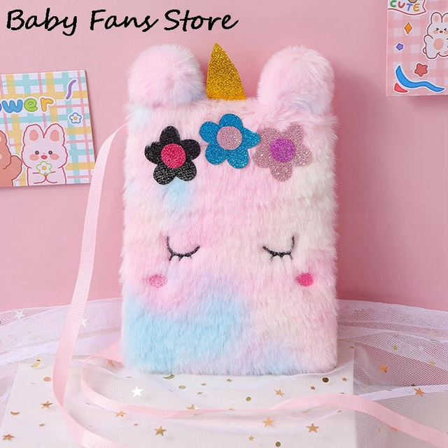 Rainbow Unicorn Kindergarten Bags Lotila Messenger Bag Kawaii Plush Dolls Shoulder Purse Winter Cute Handbags Close Eyes Wallet 2