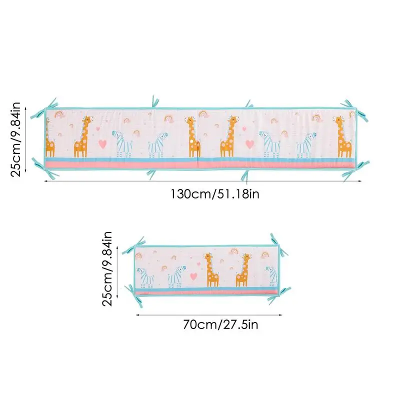 Baby Crib Bumpers 4Pcs Baby Bed Rail Heightened Anti Collision Guard Rail Toddlers Bed Side Soft