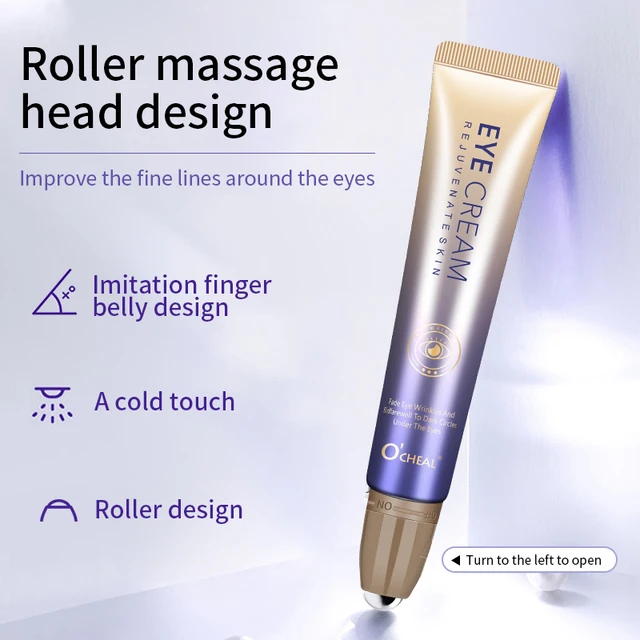 O'CHEAL Anti- Wrinkle Eye Cream With Roller Ball Quick Drying Hydrating Hyaluronic Acid Refreshing Eye Serum Fades Fine Line 2
