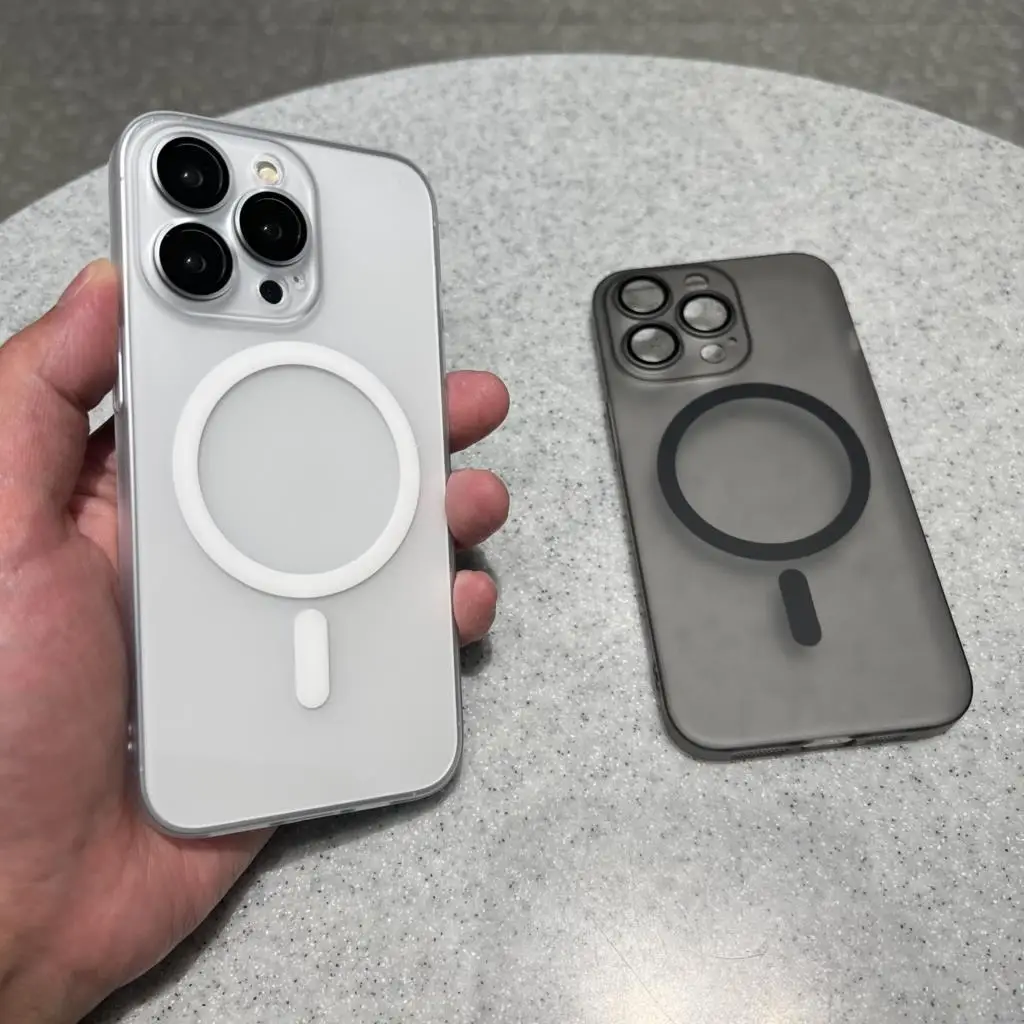 Luxury Ultra-Thin Magnetic Clear Matte Case with Wireless Charging Compatibility
