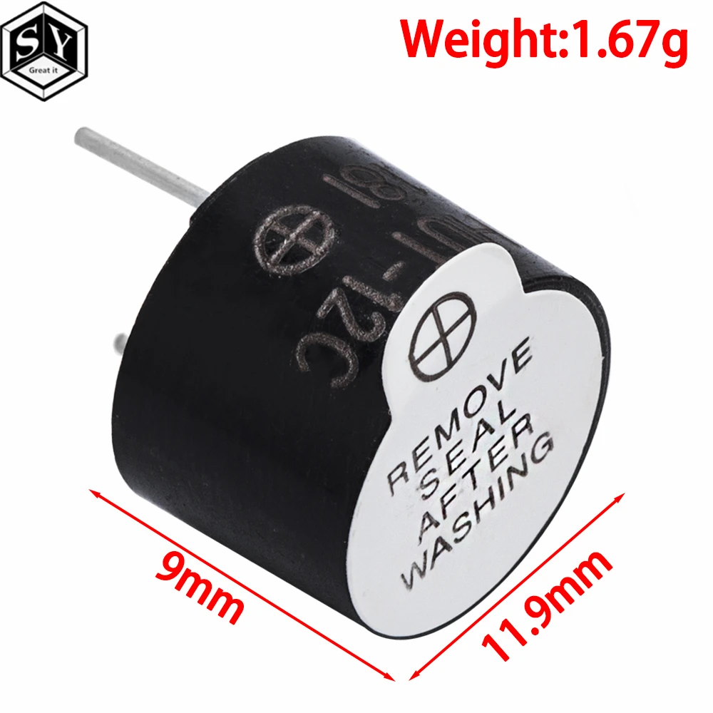 50 Pezzi Cicalini Attivi 5V Magnetici 12mm - Suoneria Allarme Lungo Continuo