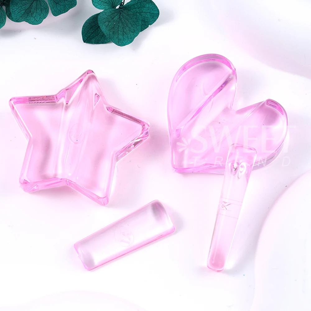 핑크 네일아트 엠보싱 몰드 도구 세트, 속이 빈 슬라이스 프레임 벤드 커브 도구, 아크릴 라디안 스틱 네일 장식, 매니큐어 도구