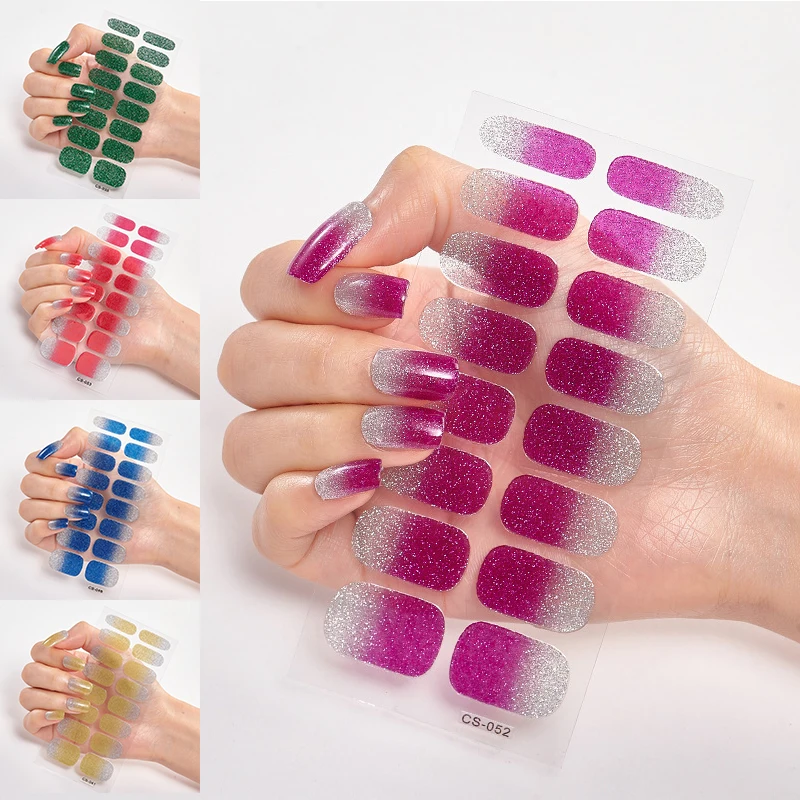 

Градиентные наклейки для ногтей Scallion, простой водонепроницаемый дизайн ногтей, сделай сам, блестящие аксессуары для ногтей, Женский декоративный маникюр