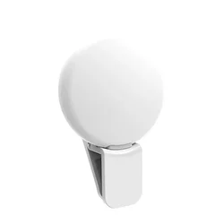 Portable Mini LED Selfie Ring Light with Adjustable Dimming and Clip-On Design (WHITE)