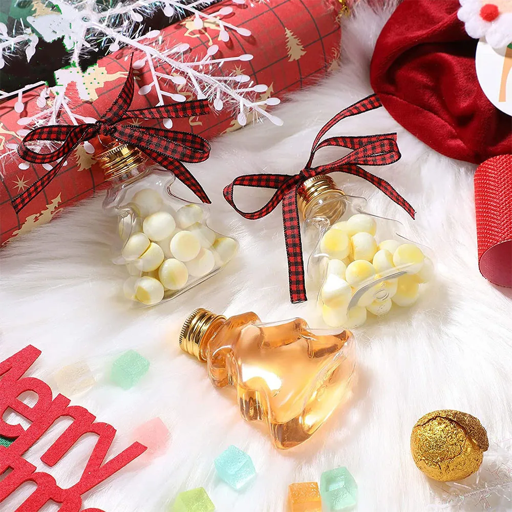 

10pcs Christmas Decorations Star Bell Spherical PET Candy Bottle Xmas Tree DIY Ornaments Festival New Year Home Party Decoration