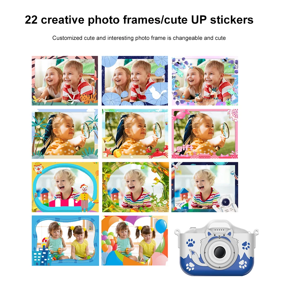 40MP Children Kids Camera Dual Lens HD Kids Digital Camera 2.0 Inch IPS Screen Video with Lanyard Educational Toys digital camera