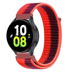 Enhanced Nylon Watch Strap - Universal Fit, 20/22mm Adjustable Wristband - 22mm (Double spell red)