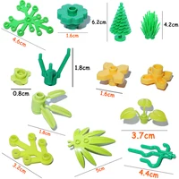 Bricks City MOC Plants Accessories Big Pine Tree Branch Bush Green Grass Flower Building Bricks 2417 2423 4727 6255 30176 33291 2