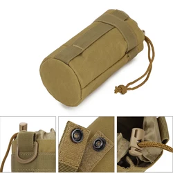Tactical Molle Crossbody Bag Adjustable Drawstring Water Bottle Bag Outdoor Camping Hiking Water Bottle Holder Pouch with Buckle