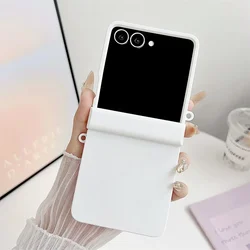 Gradient Double Color Matte Shockproof Phone Case - Hard PC Protective Cover with Hinge Protection for Galaxy Z Flip5 (White)