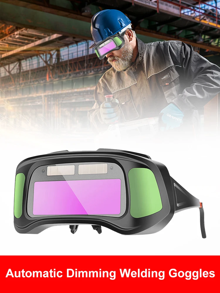 

Automatic Dimming Welding Goggles Large View True Color Auto Darkening Protective Glasses for Arc Welding Grinding Cutting
