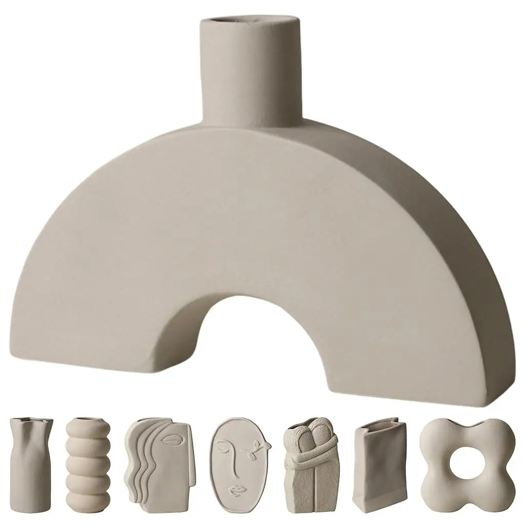 

Ceramic Flower Vase Plain for Bookshelf, Entrance, Dried Flower,