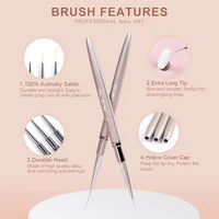 1Pc Kolinsky Nail Art Liner Painting Brush French Stripe Liner Flower 3D Tips Manicure Ultra-thin Line Drawing Pen Nail Art Tool 2