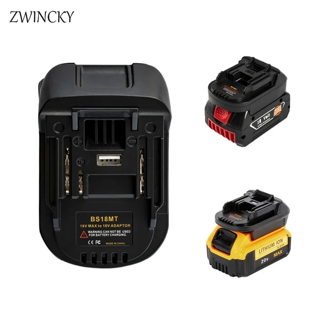 Adattatore batteria ZWINCKY per convertitore Bosch 18V a Makita 18V BS18MT con USB per utensili elettrici Makita 18V BAT618 BAT609G 1