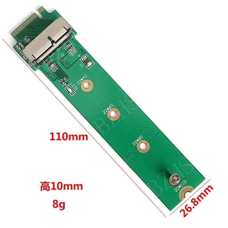 MacBook Air Pro 12 + 16 핀 SSD-PC 컴퓨터 PCI-e 어댑터 카드 M.2 키 M (NGFF) 2013-2017 A1465 A1466 A1502 A1398