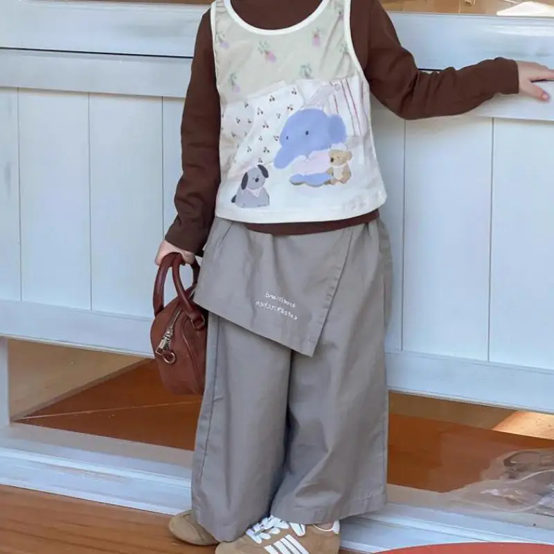 2025 Autumn New Children Casual Pants Cotton Girls Fashion Wide Leg Pants Baby Loose Trousers Kids Harem Pants Children Clothes 1 2025 Autumn New Children Casual Pants Cotton Girls Fashion Wide Leg Pants Baby Loose Trousers Kids Harem Pants Children Clothes