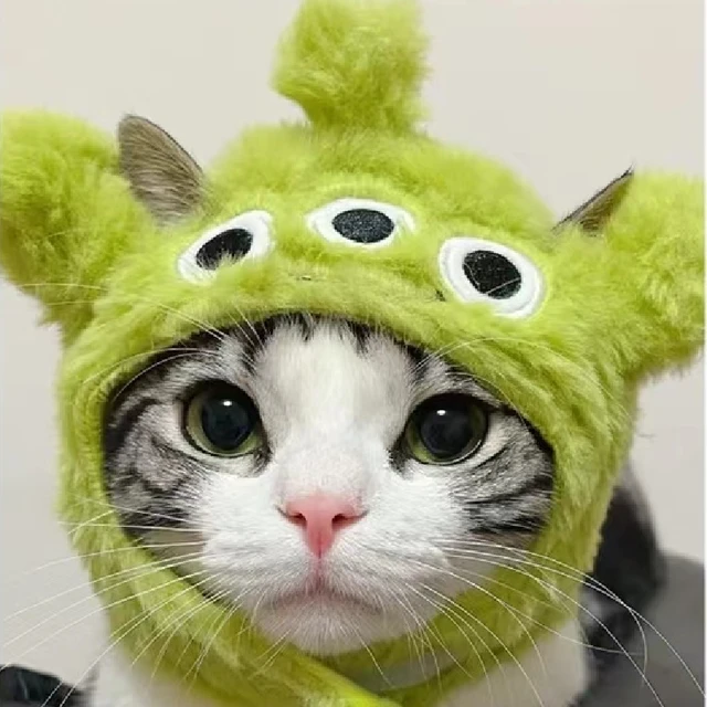 Cat Cute Cartoon Decorative Funny Cat Headwear Cat Dog Hat Headgear Pet  Cute Funny Artifact Warm Plush Pet Hat Pet Photo Props