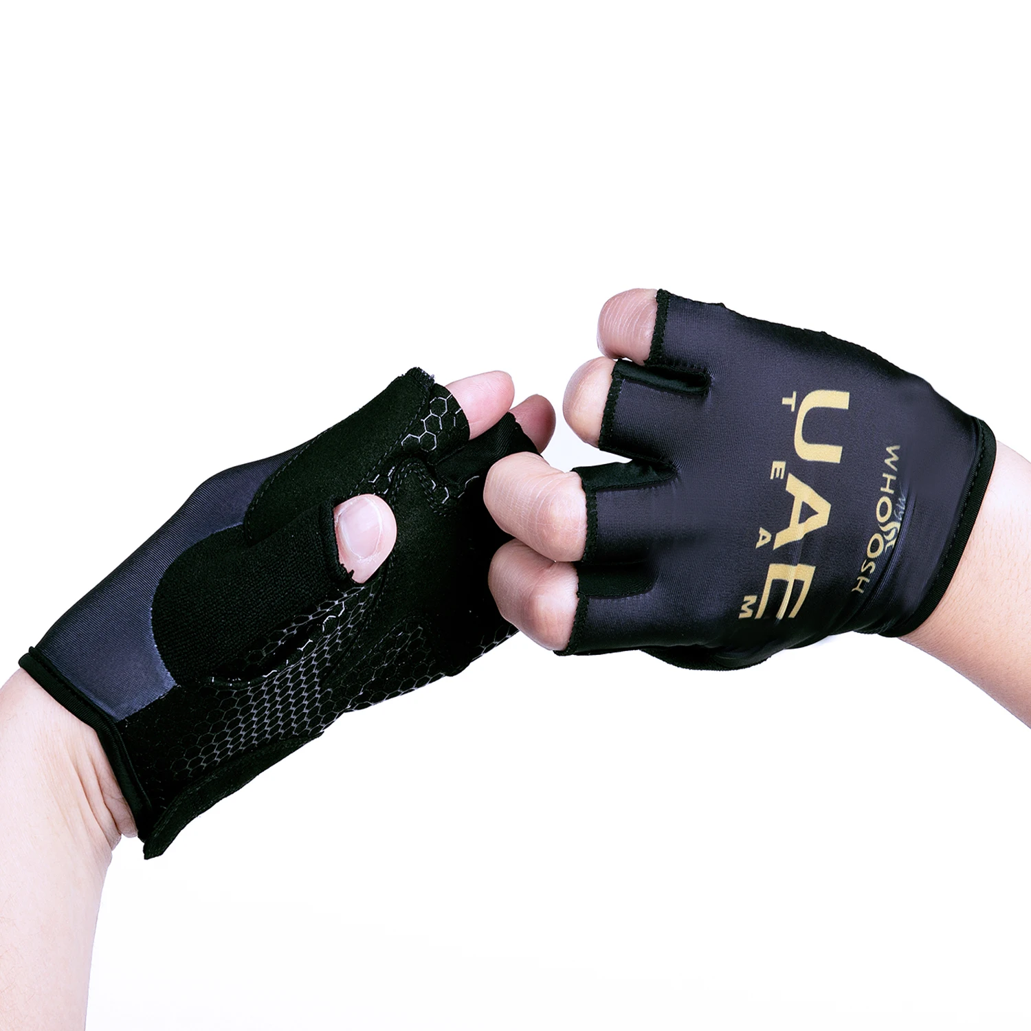2025 Cycling Gloves Gold UAE Team Half Finger Bicycle GLOVES Men Women Ropa Cyclismo Pro Mtb Mittens Road Bike Gloves 6