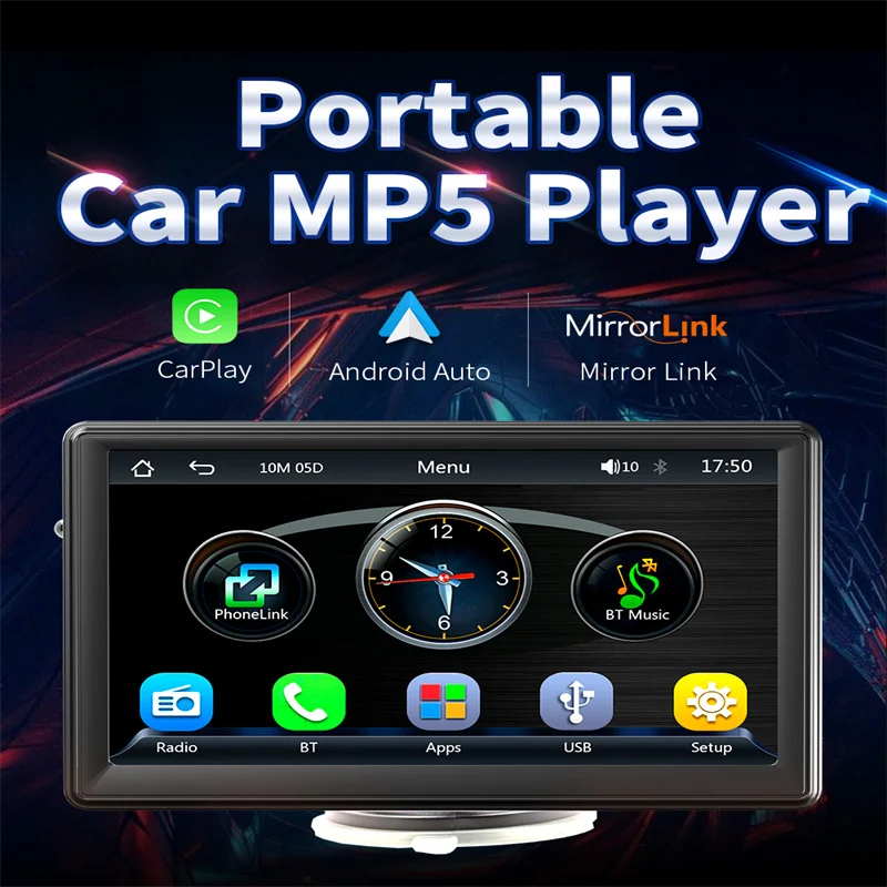 

7 inch Car Mp5 Radio Player 1 din Wireless Carplay WIFI Radio Car Multimedia Player 1080P IPS Monitor Touch Screen Bluetooth
