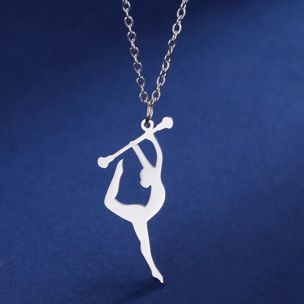 Collana di ginnastica ritmica: regalo di gioielli sportivi in argento sterling - Italia