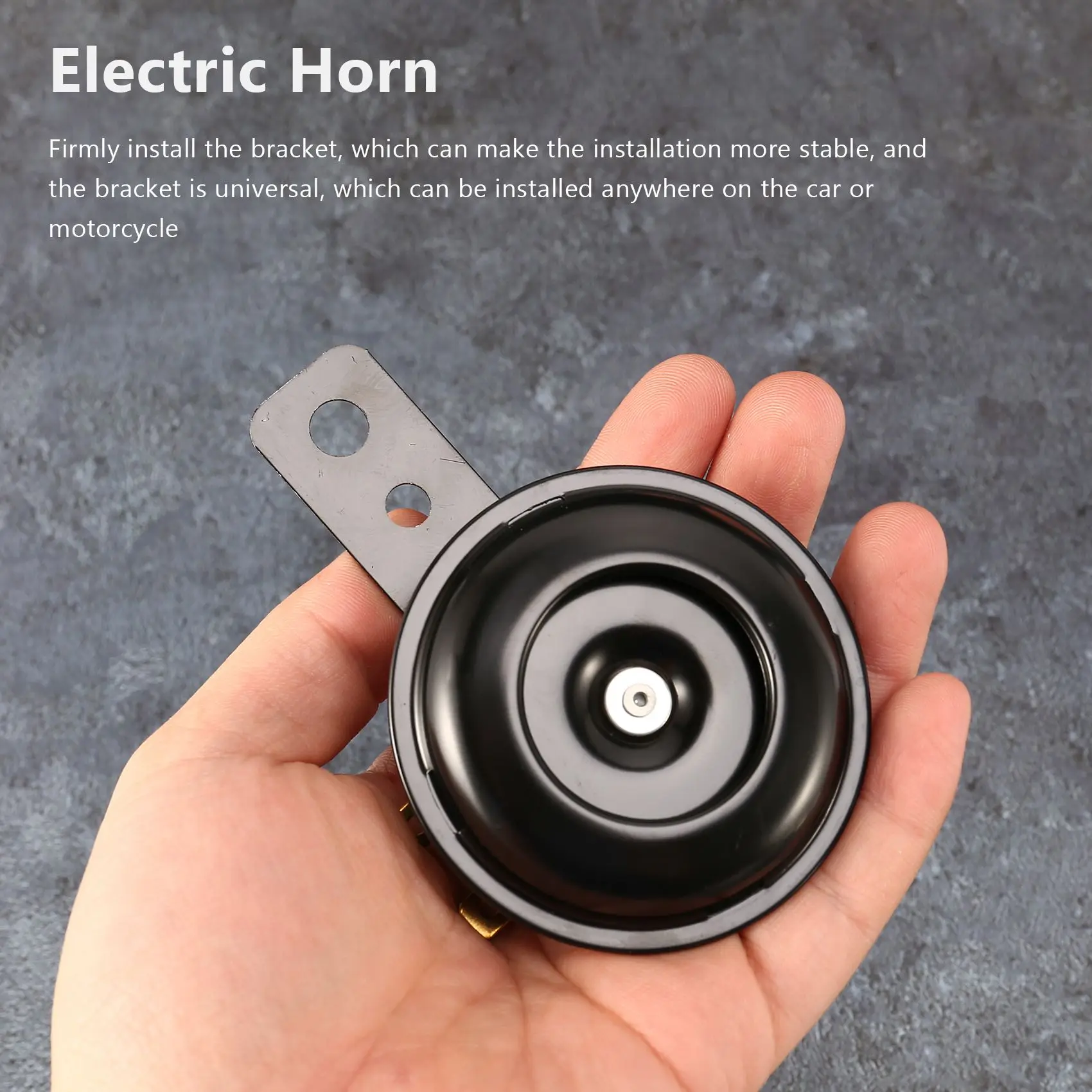 6V Black Mount Electric Horn for Car Motorcycle Truck Vehicle