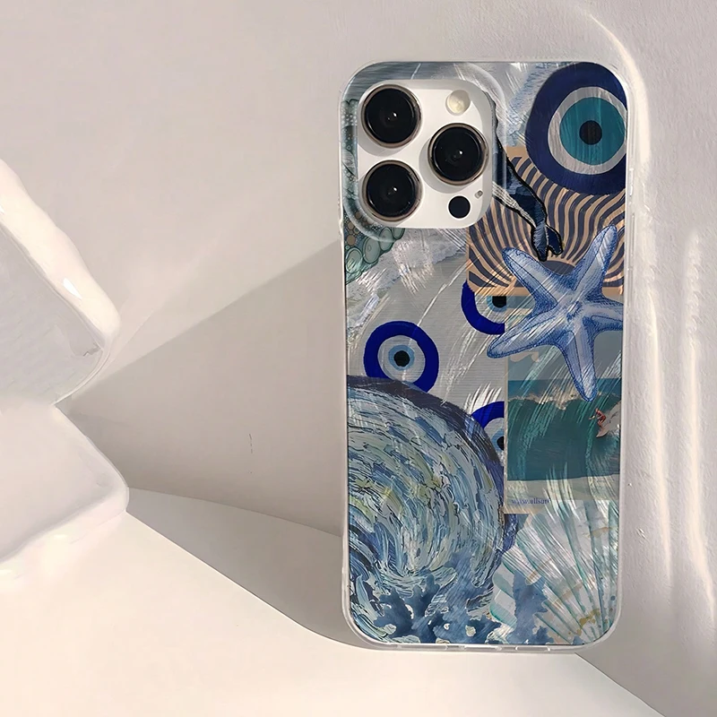 Summer Landscape Beach Waves Sand Pattern Phone Case Cover