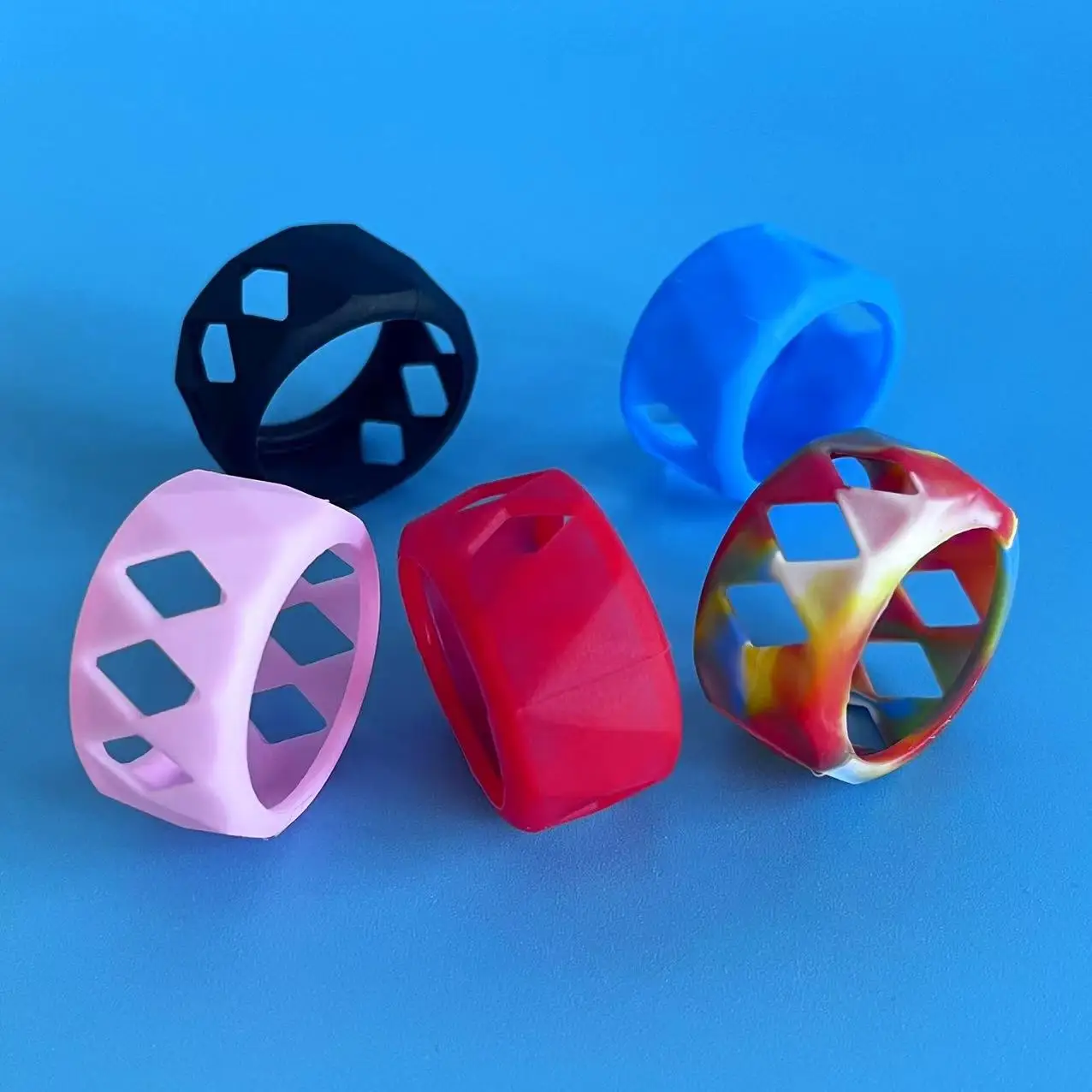 1pc Diamater 25mm Silicone Case Protection Band Ring Bulb Fat Mesh Silicone Protective Cover Watercolor Accessories