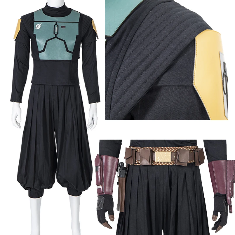 Halloween Carnival Outfit Boba Fett Cosplay Costume Accessories Belt Green Breastplate Armor