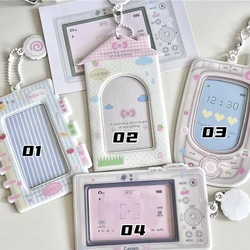 Korean - Inspired Cute Camera Phone Design Card Holder with Photocard Sleeves and Decorative Pendants Gift (Pattern 03)