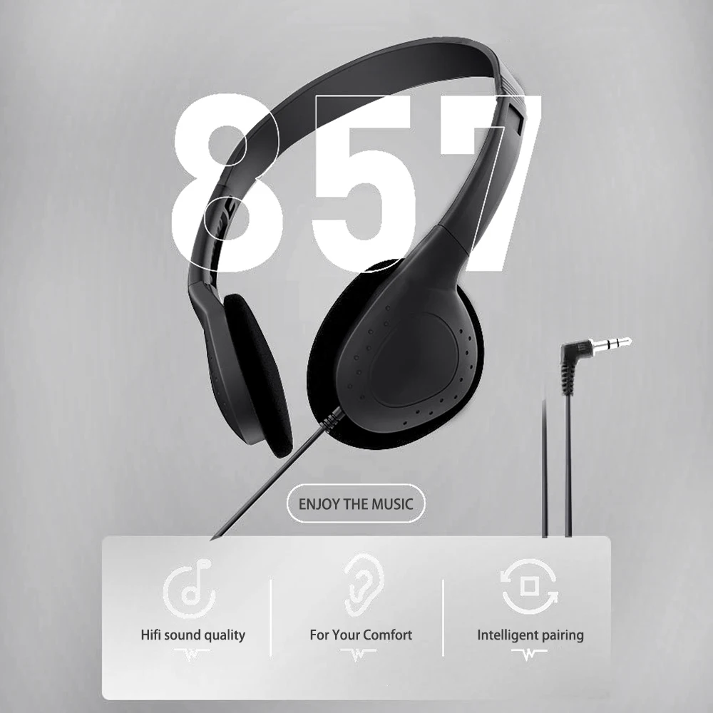 Comfortable Wearing Noise Reduction ABS Portable Headphone Wired Headset Earbud Stereo 3.5mm Clear Gaming for Gamer 2