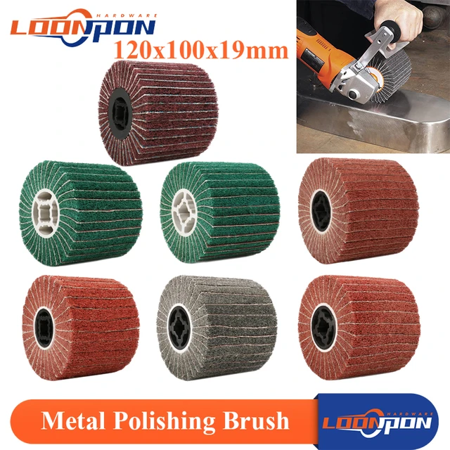 120mm Stainless Steel Polishing Wheel Drum Abrasive drawing