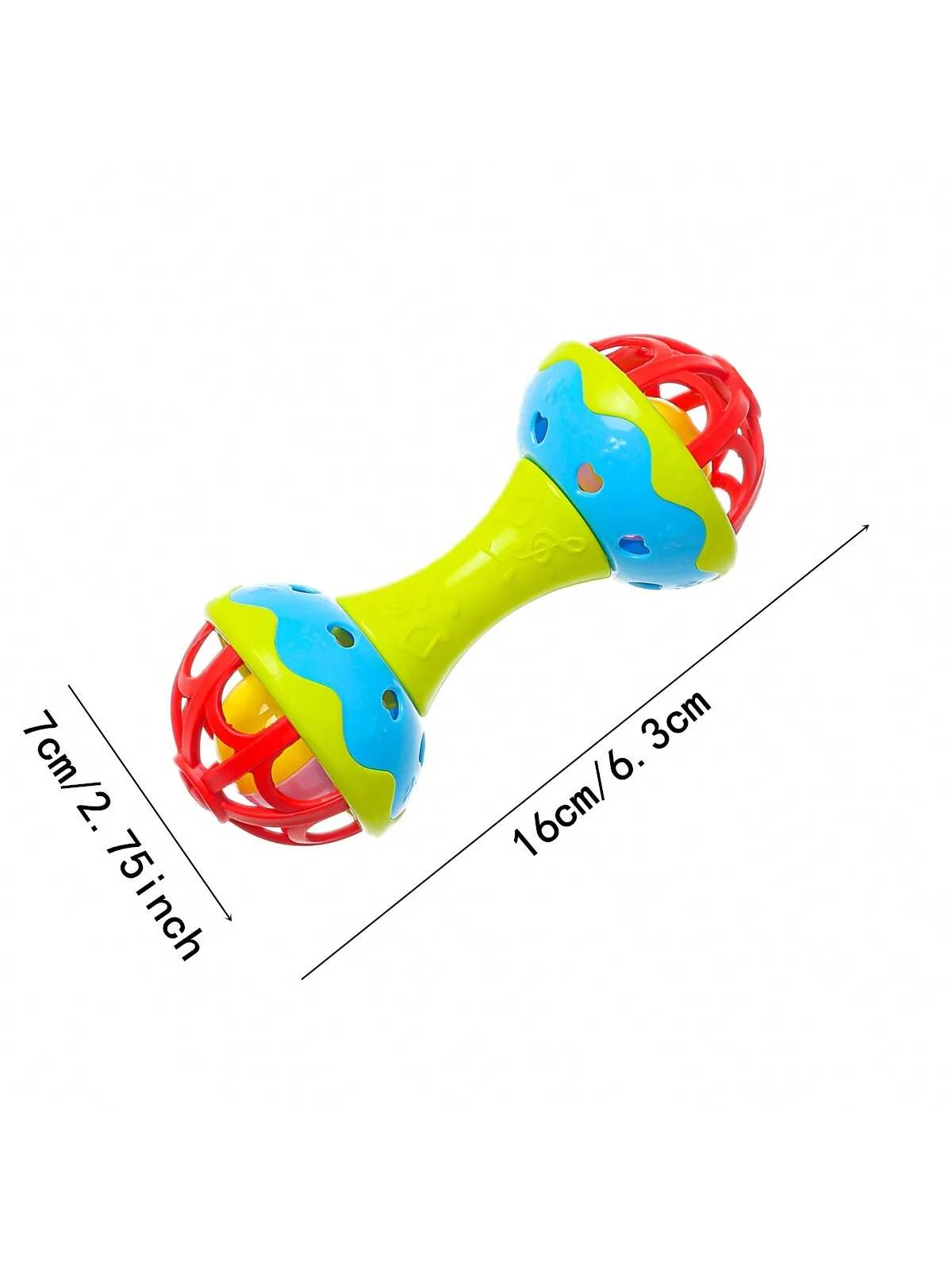 1pc random color Toddler Double-headed Hand Rattles Soothing Hand Grip Rattles Toys Baby Rattle Baby Nibbling Toys Baby Toys 0 - - Image 2