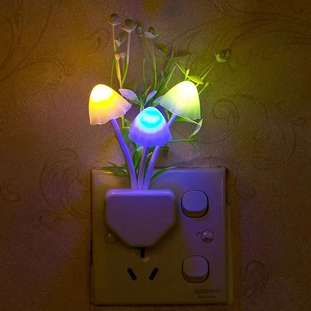 LED Sensor Night Light Mushroom Silicone Nightlights for Adults Kids US/EU Plug 110V/220V 1PC led night light night light led night lamp