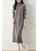 Autumn Winter Women's Turtleneck Sweater Wool Dress Basic Pullover Casual Cashmere Skirt 100% Merino Wool Knitwear Soft Clothing 2