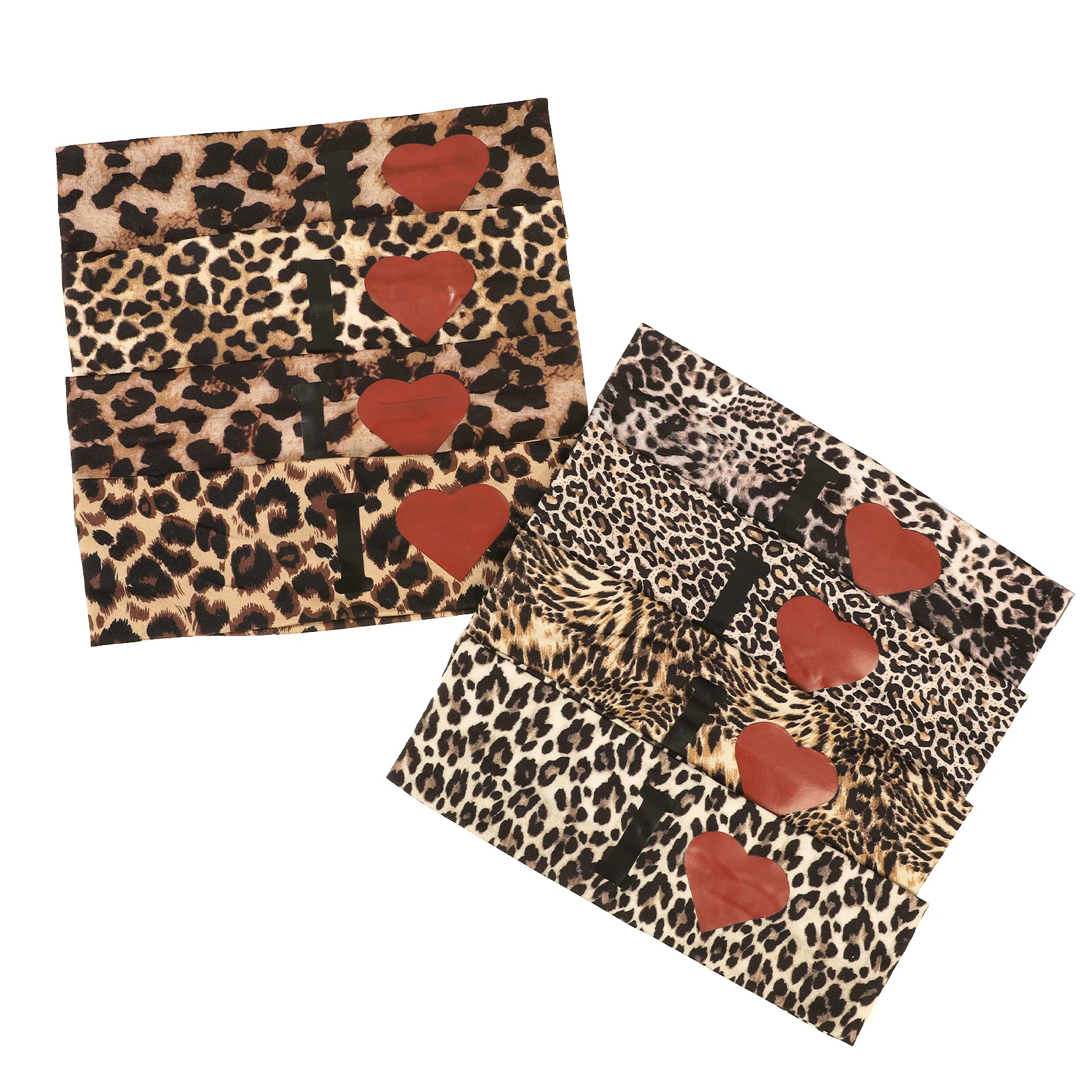 New Leopard Print Headband Heart-Shaped Pattern Fashion Punk Girl Cool Hair Band Women Yoga Sport Hairband Hair Accessories