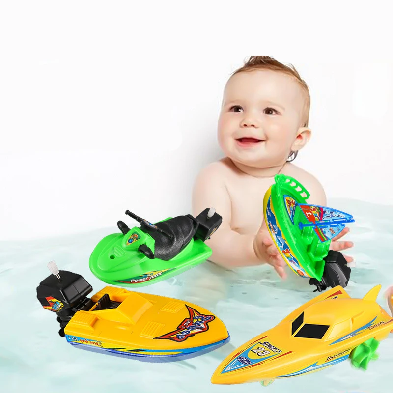 

1Pc Kids Speed Boat Ship Wind Up Toy Bath Toys Shower Toys Float In Water Kids Classic Clockwork Toys for Children Boys Gift