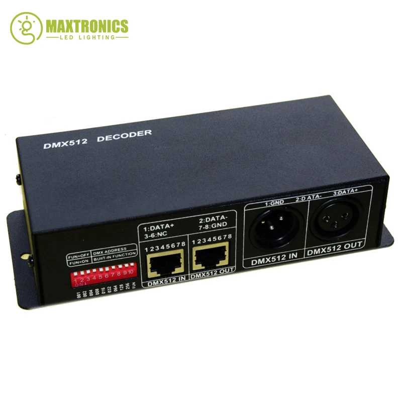 

1 Pcs DC12V-24V 3x4A DMX Decoder Led Controller use for RGB 5050 3528 LED Strip Light Free shipping