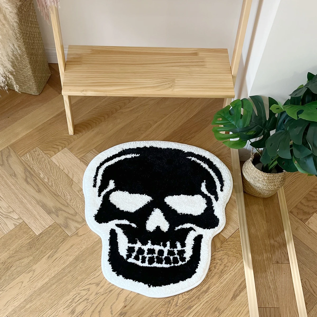 Black Kitchen Mat Set of 2, Goth Rug, Halloween Kitchen Rugs