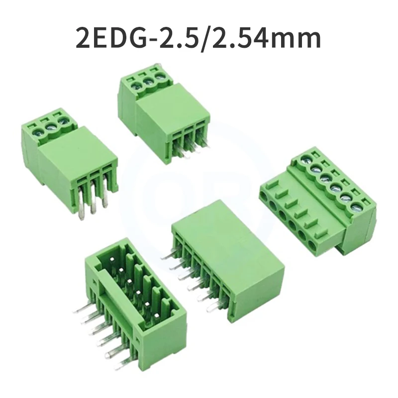 (10 Sätze) 2EDG – 2,5 mm/2,54 mm Plug-in-Leiterplattenklemmenblock, kleiner Rastermaß, Schraubverkabelung, gerade Biege, Stiftleiste, 2,5