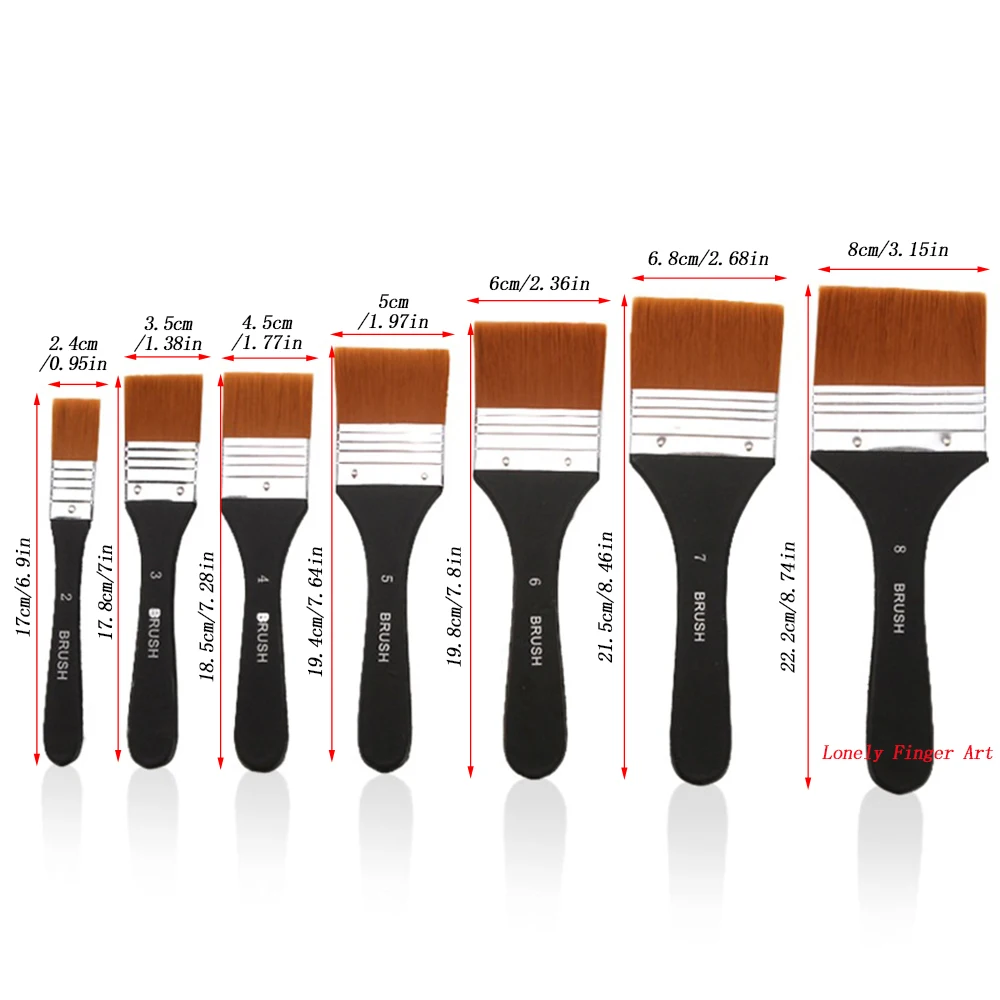 Nylon Hair Paint Brushes Set 2