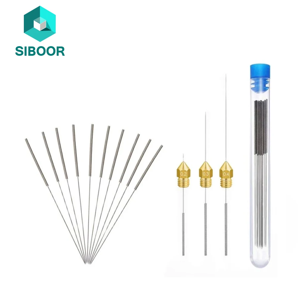 5PCS Nozzle Cleaning Needle Special Drill Cleaner Stainless Steel For MK8 V6 nozzle Through Holes 0.2-1.0mm 3D printer parts