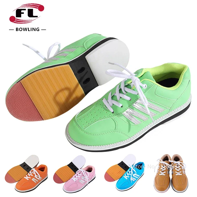 Professional Bowling Shoes for Unisex Indoor Sports Shoes Mens Womens Designer Court Sneakers PU Leather Gym Training Footwear