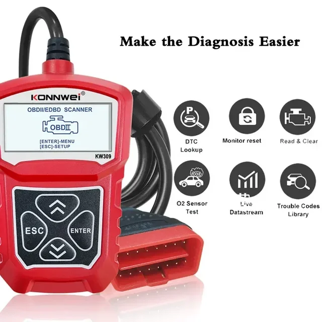 KONNWEI KW309 OBDII Scanner Engine Fault Code Reader Automotive Scanner OBD2 Car OBD Scanner Repair Diagnostics Tools 3